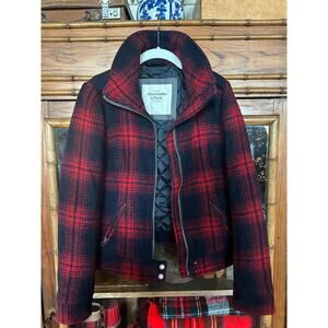 Y2K Abercrombie and Fitch Plaid Coat